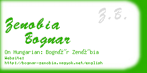 zenobia bognar business card